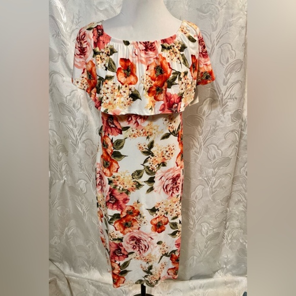 Vibe Sportswear Pink & Orange Floral Pullover Dress